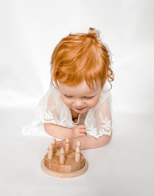 Wooden Birthday Mini Cake & Wand