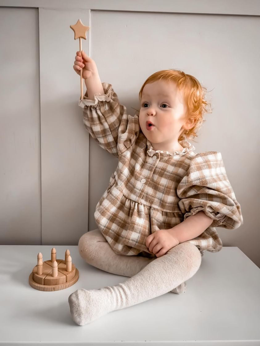 Wooden Birthday Mini Cake & Wand