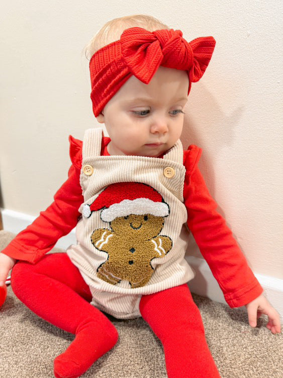 Gingerbread Corduroy Romper