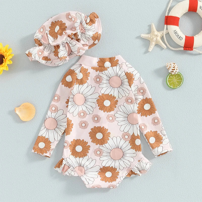 Myla Floral Swimsuit & Bonnet