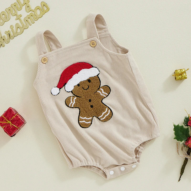 Gingerbread Corduroy Romper