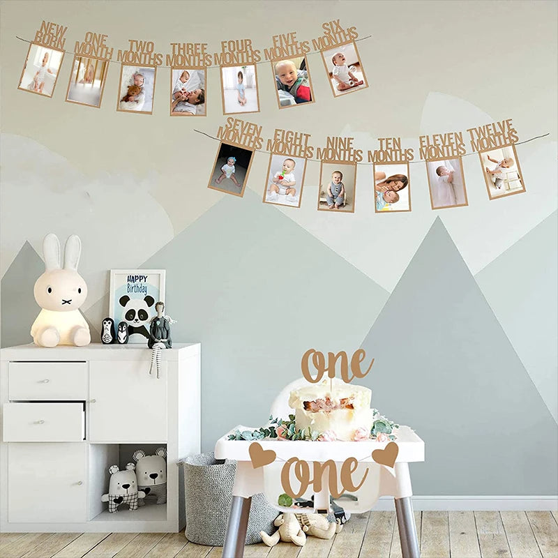 ONE Birthday Photo Frame Banner