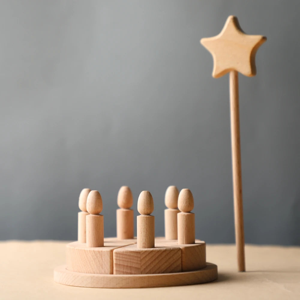 Wooden Birthday Mini Cake & Wand