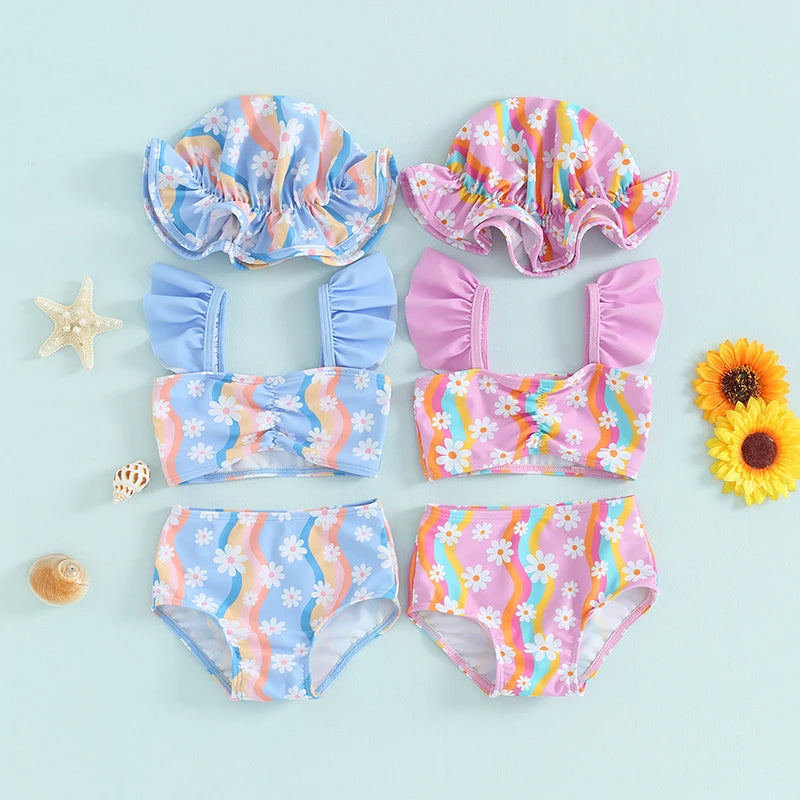 Gracie Floral Swim Bummies & Bonnet