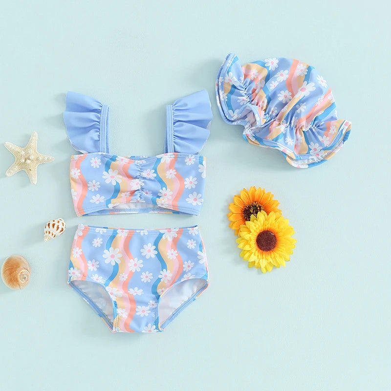 Gracie Floral Swim Bummies & Bonnet