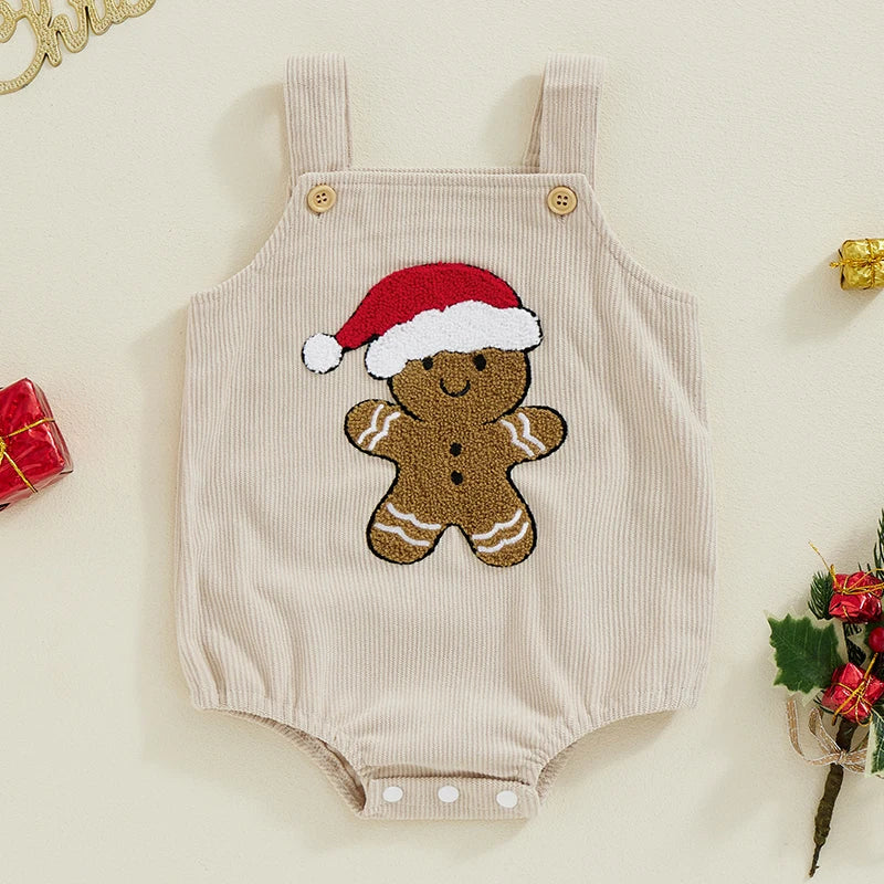 Gingerbread Corduroy Romper