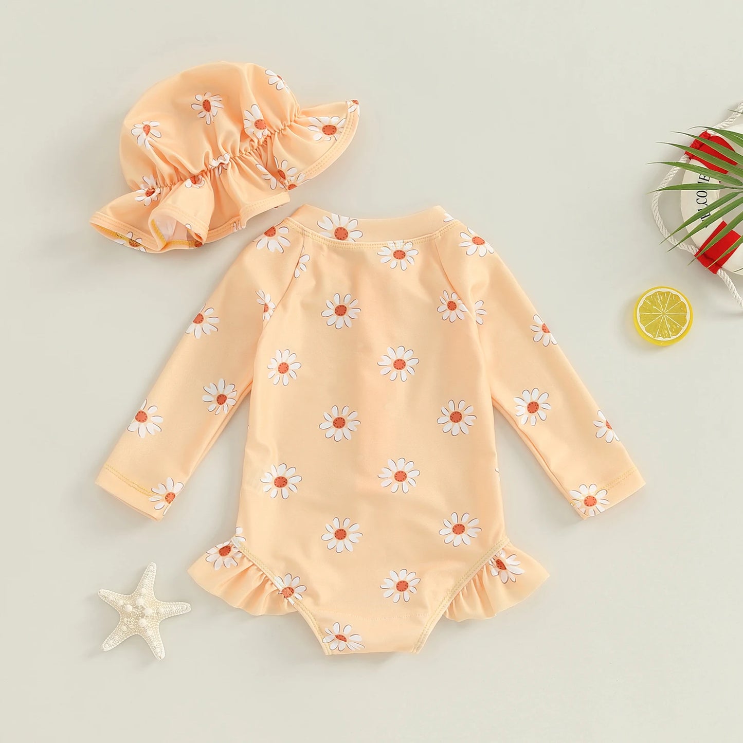 Nancy Ruffle Swimsuit & Bonnet