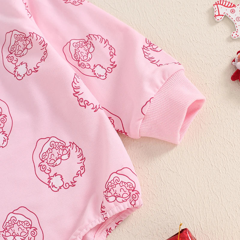 Pink Santa Romper & Bow