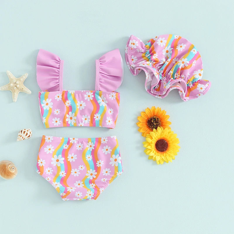 Gracie Floral Swim Bummies & Bonnet