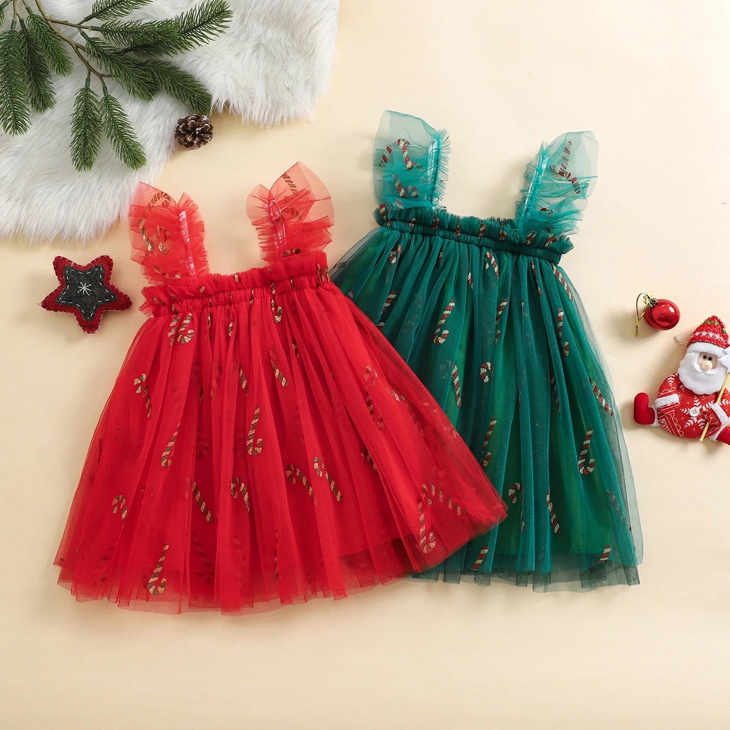 Candy Cane Tulle Dress