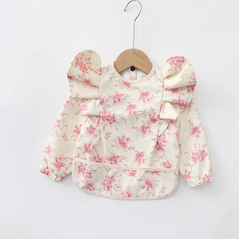 Water Lily Ruffle Smock Bib - ottieandolsen